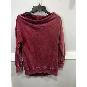 PRANA Red Cowl Neck Crewneck